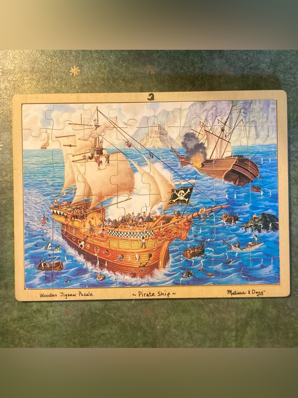 Lot/Bundle 3 Melissa & Doug Wooden Puzzles 12-48 pc Age 3-4+ Construction Pirate - Picture 8 of 10